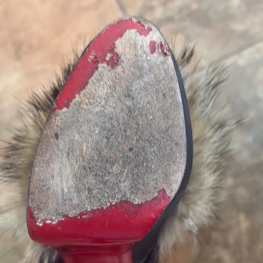 Christian Louboutin Black and Fur Women's Boots Toundra - Picture 6 of 16